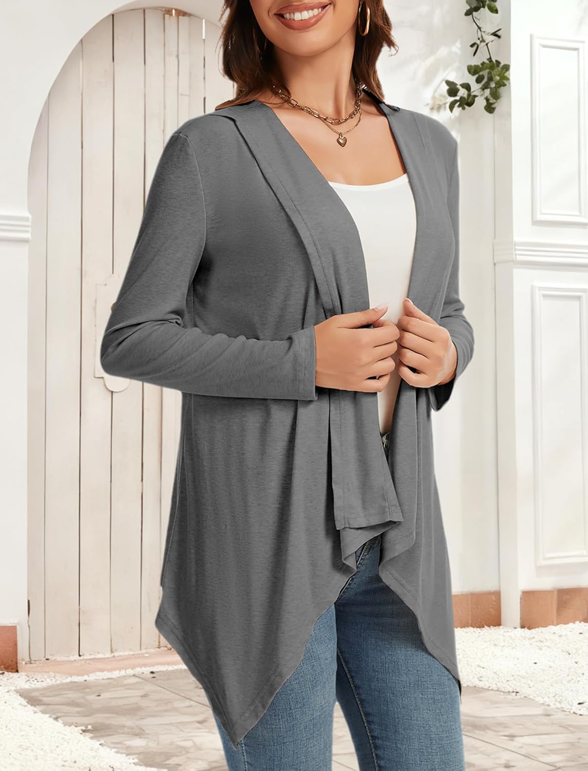 Open Front Cardigan for Women Casual Long Sleeve Lightweight Flowy Cardigans Sweater Kimono Style Coat - Image 5