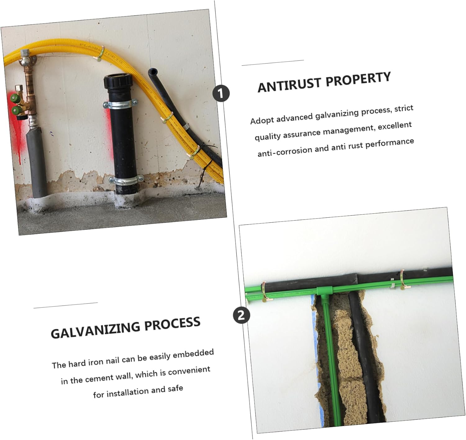 1bag Hook Support Nails Clips for Tubing Construction Random Color for Securing Pipes to and