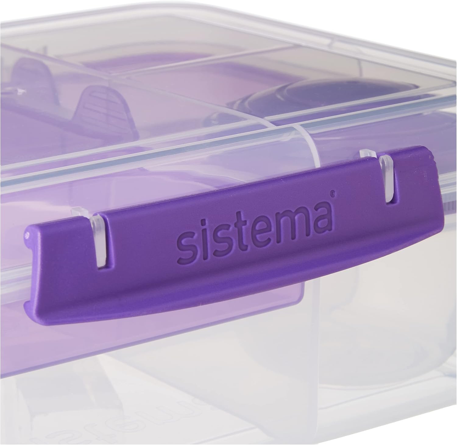 Sistema To Go Collection Bento Box Plastic Lunch and Food Storage Container, 55.7 Ounce, Multi Compartment (Color May Vary): Home & Kitchen