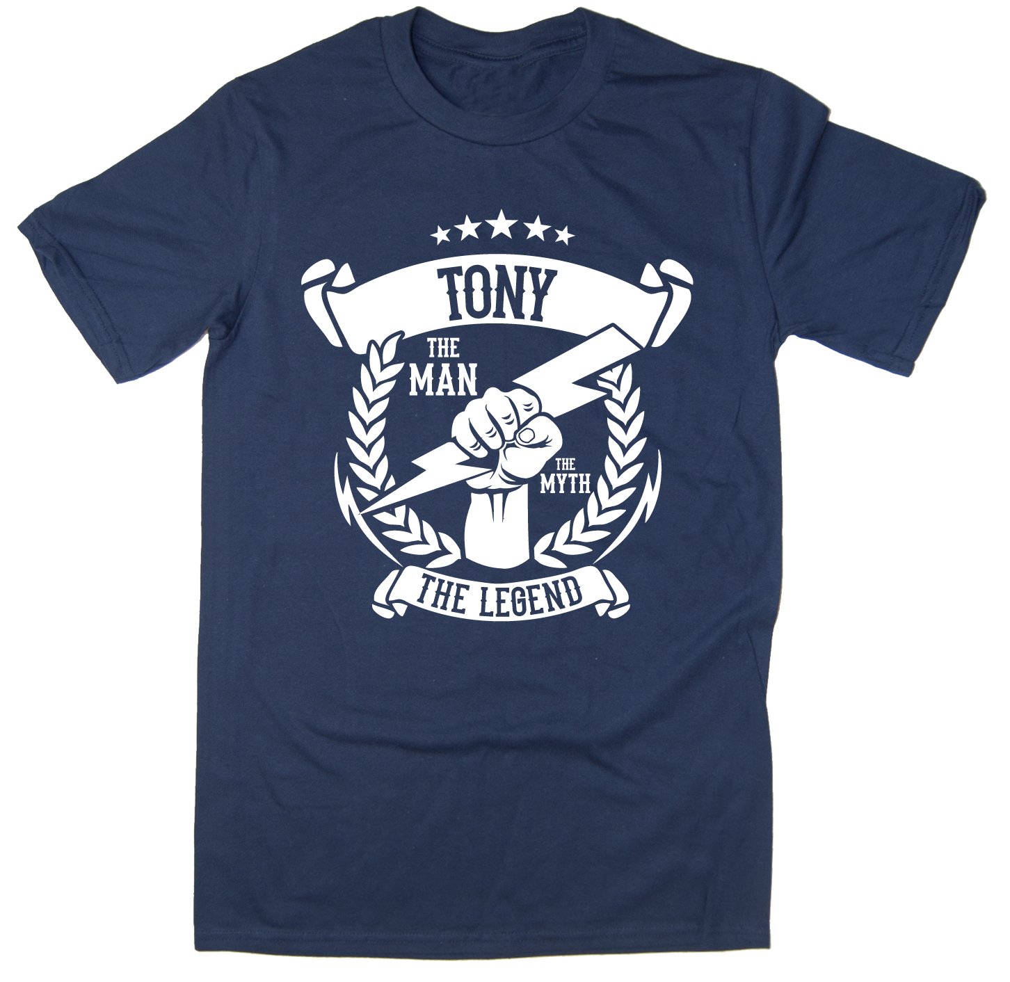 Rocket Fuel Clothing Men's Navy Rocket Fuel 'Tony - The Man, The Myth, The Legend' Funny Printed T-Shirt - Medium