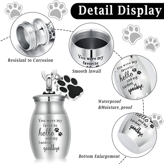 Foto 3 de 7 de VCCWYQK Joyería de cremación para cenizas de perro, huella de perro, urna conmemorativa