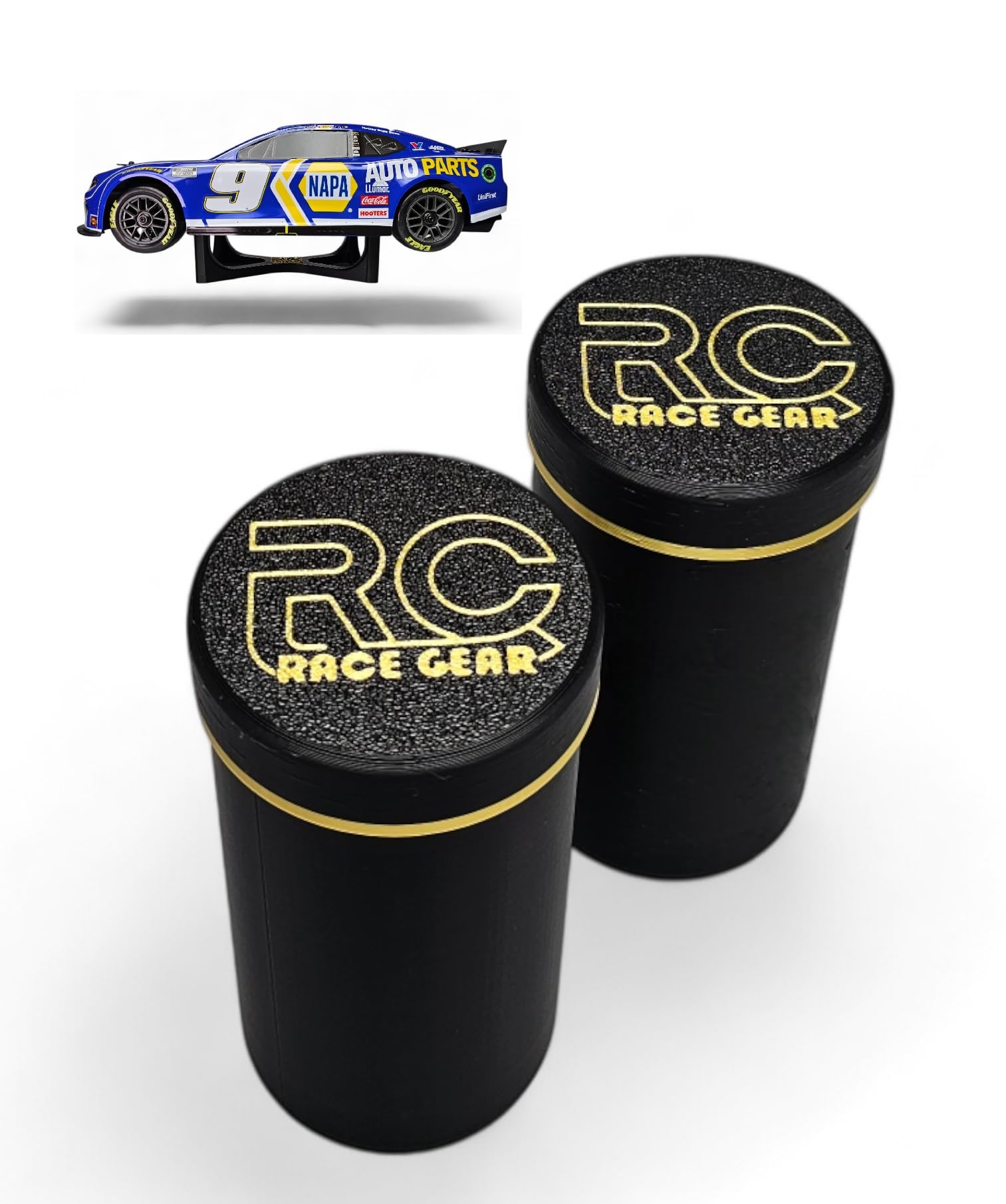 RC Race Gear Tire Storage Tubes (2 Pack) - Compatible with Losi NASCAR 1/12 Scale RC Car