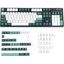 YMDK German French Italian Spain UK ISO Botanical Dye Sub Keycaps Thick PBT Cherry Profile Set for QWERTZ AZERTY MX Keyboard Only Keycap Spain ISO Keycaps