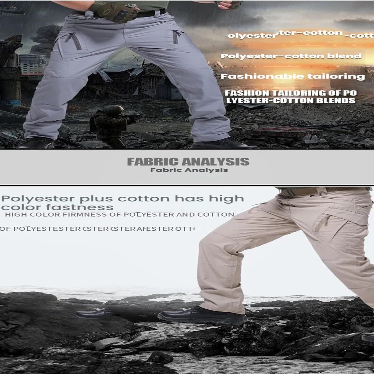 Mens Cargo Pants Drawstring Casual Hiking Pants Joggers Athletic Trousers Loose Straight Sweatpants for Men