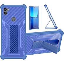 bojioderf Case Compatible for Gigaset Gs5 Pro Se Phone Case Cover [with Tempered Glass Screen Protector] Hybrid Case [Folding Support Magnetic] [Frosted Anti-Fingerprint] Blue