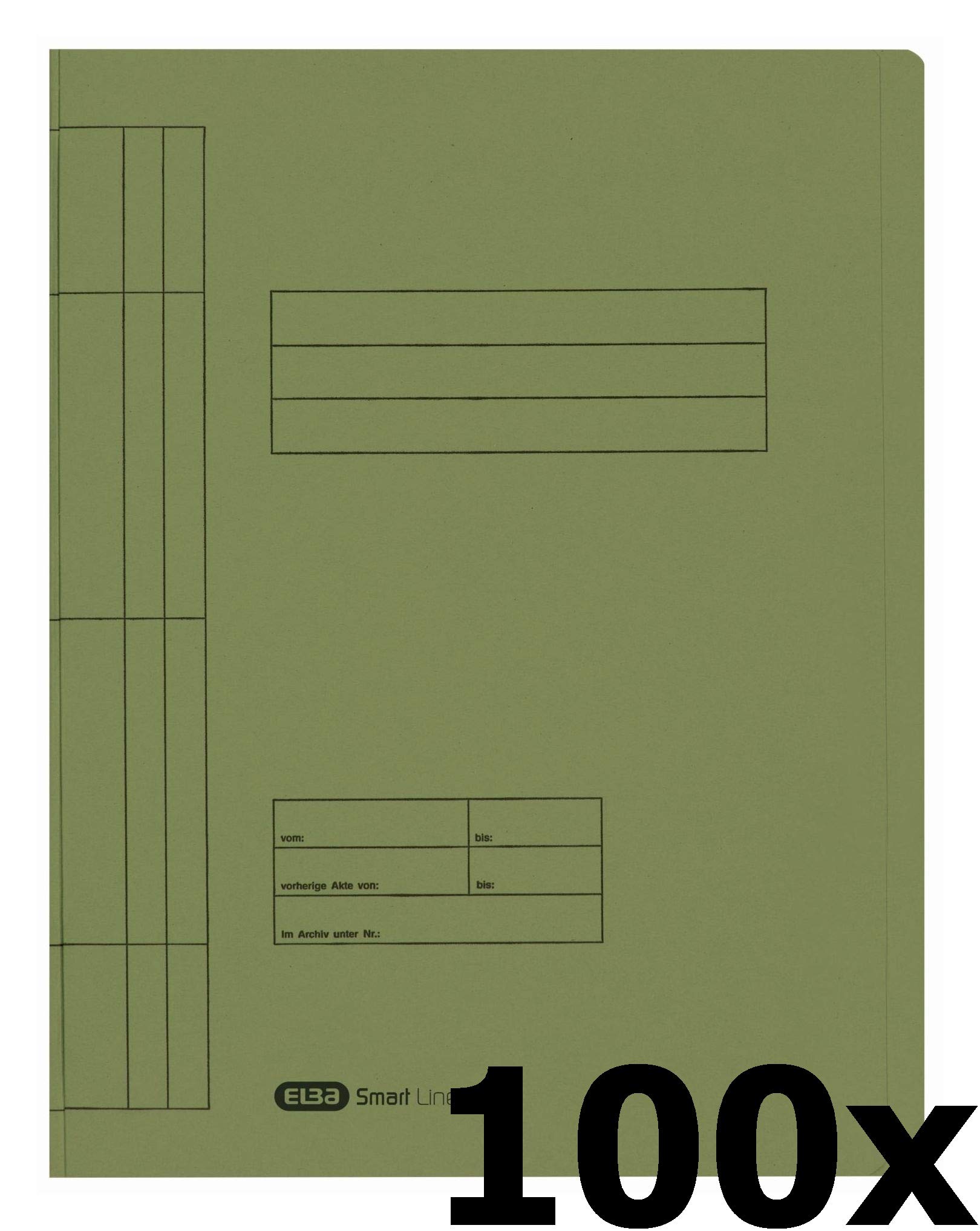 Elba 20451GN - Archivador (capacidad para aprox. 200 hojas DIN A4, cartón Manila, 250 g/m², 100 unidades), color verde