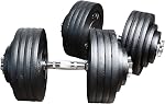 PRISP Adjustable Dumbbells Set - Black | Spinlock Hand Weights; Includes 2 Bars, Cast Iron Plates and Threaded Collars, for Home Gym Workouts, Fitness & Weightlifting