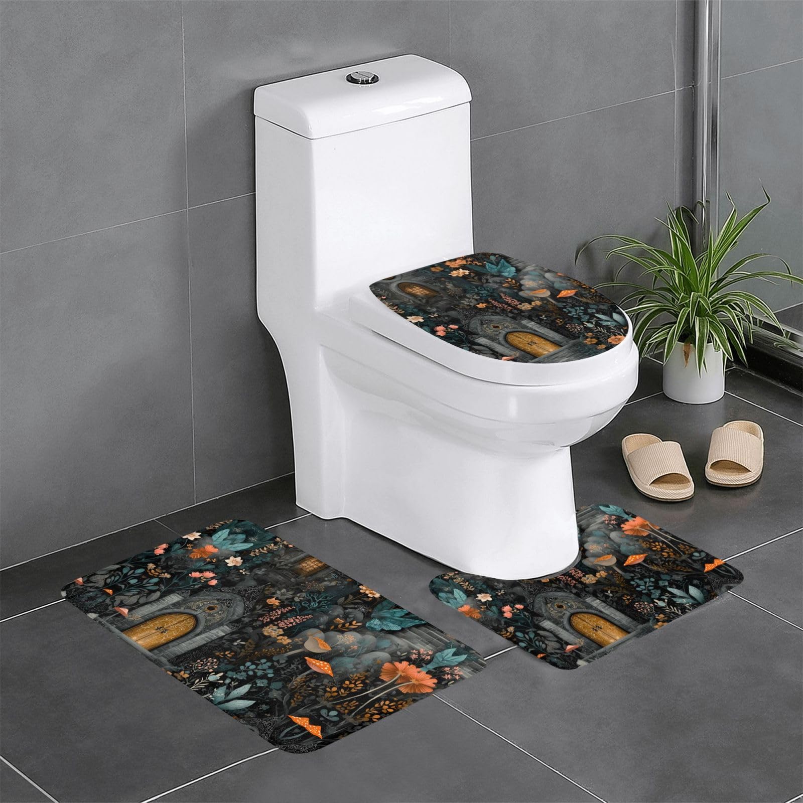 Tapis de salle de bain pour toilettes Castle Garden anti-glisse contre l'humidité du carrelage