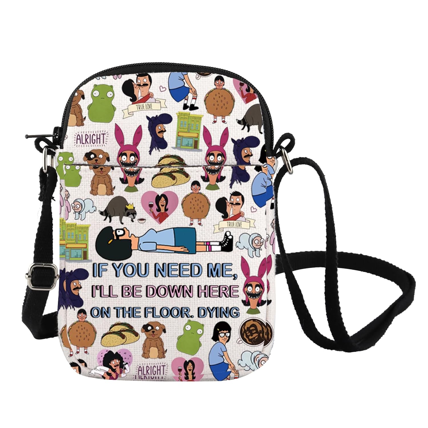 Tv Show Inspire Gift Tina Belcher Crossbody Bag Cartoon TV Show Merchandise Inspired Gift For Tina Fans