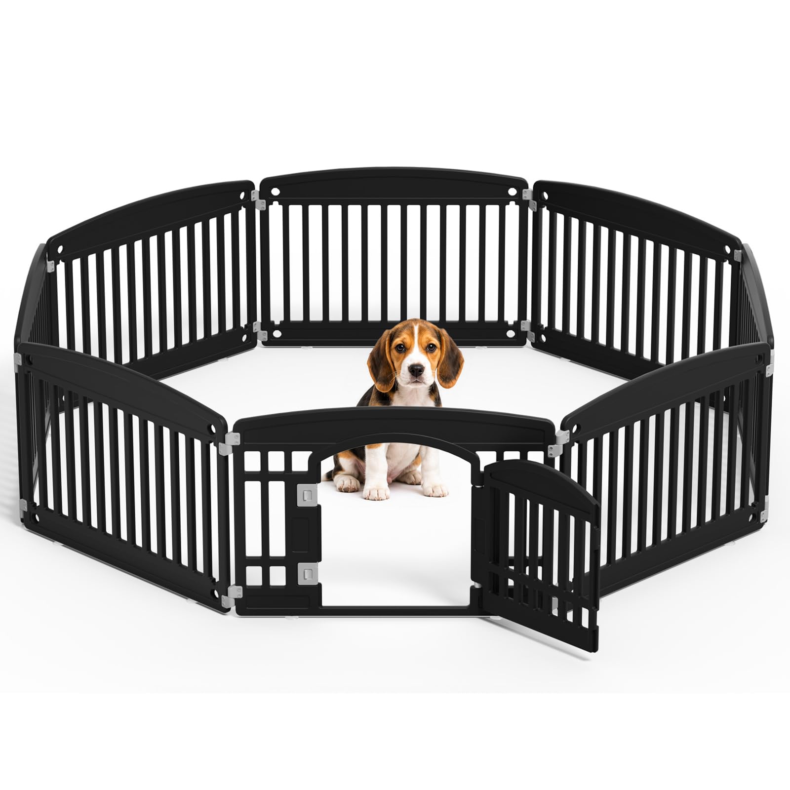 NEWBULIG 8 Panels 24 Inch Dog Playpen, Plastic Pet Play Pen Fence