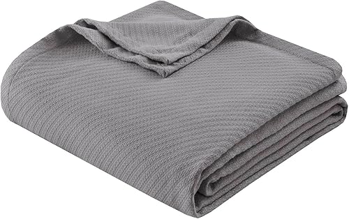 Madison Park - Manta de lujo, suave, acogedora, 100% algodón hilado en anillo, para cama, o sofá