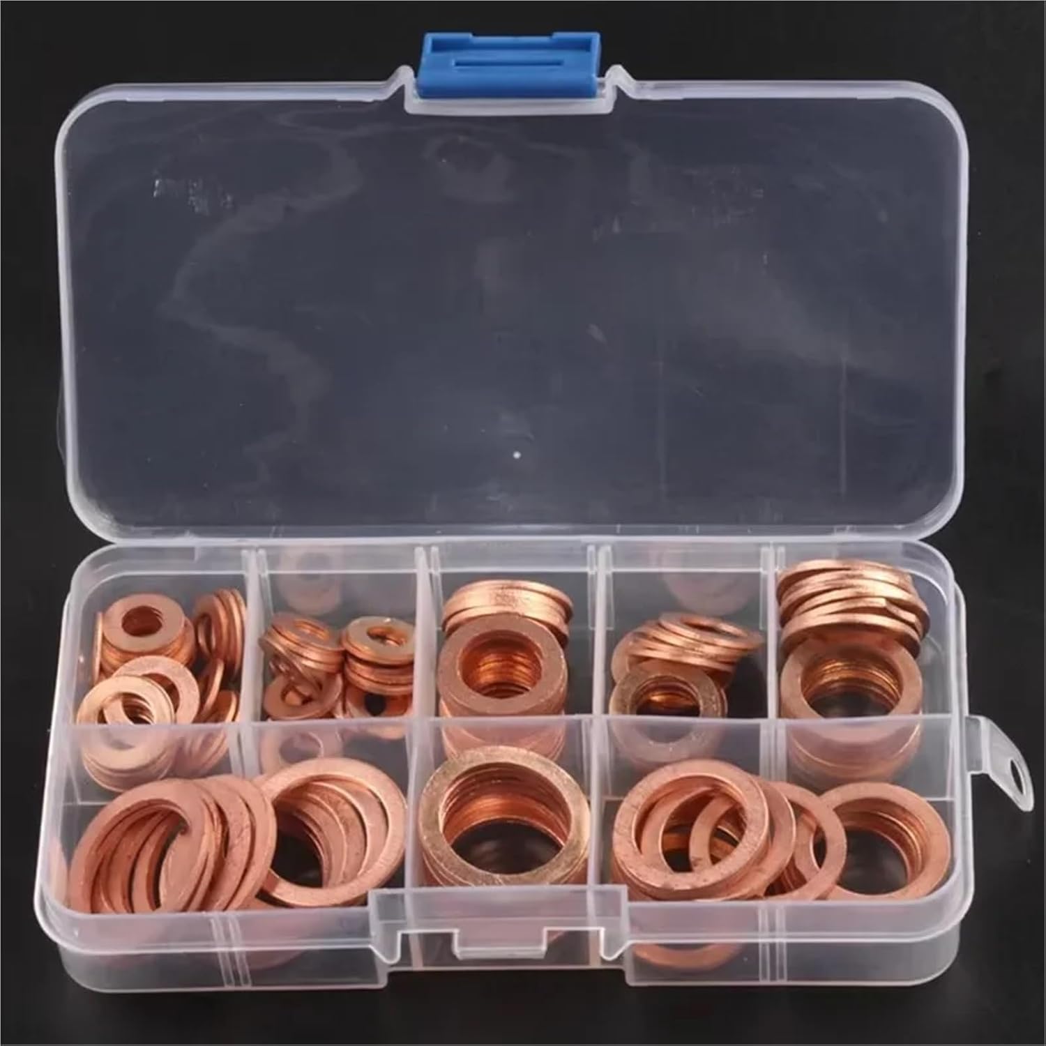 Copper Washers Assortment 120PCS Solid Copper Flat Washers & Ring Seals M6–M20 for Sump Plugs, Boats, and Hardware Tools