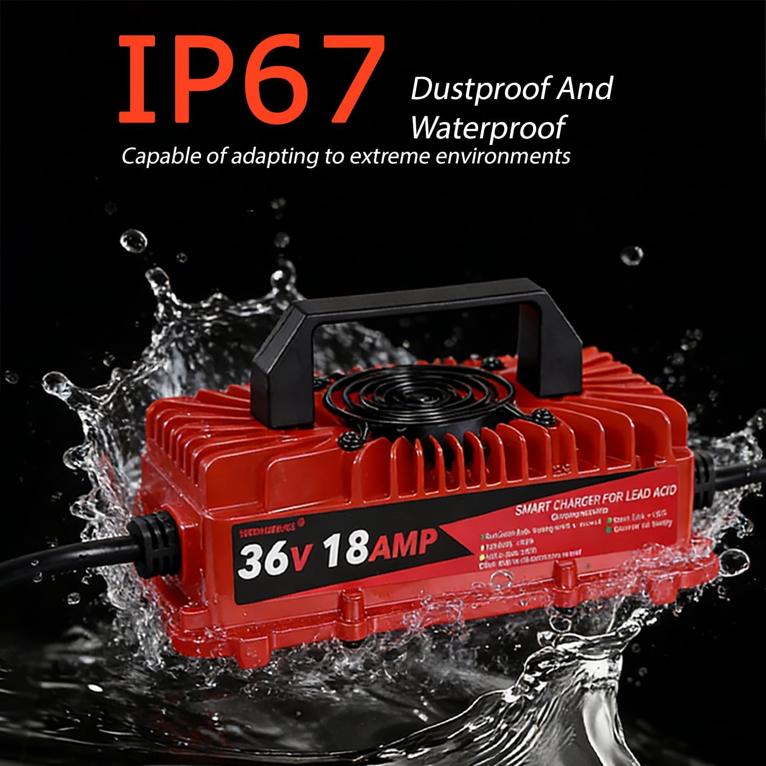 Green Orange 36 Volt Golf Cart Battery Charger with Crowfoot Plug for EZGO TXT Golf Carts, 36V 18A Golf Cart Lead Acid Charger, 4-6H Full Charge Trickle Charge