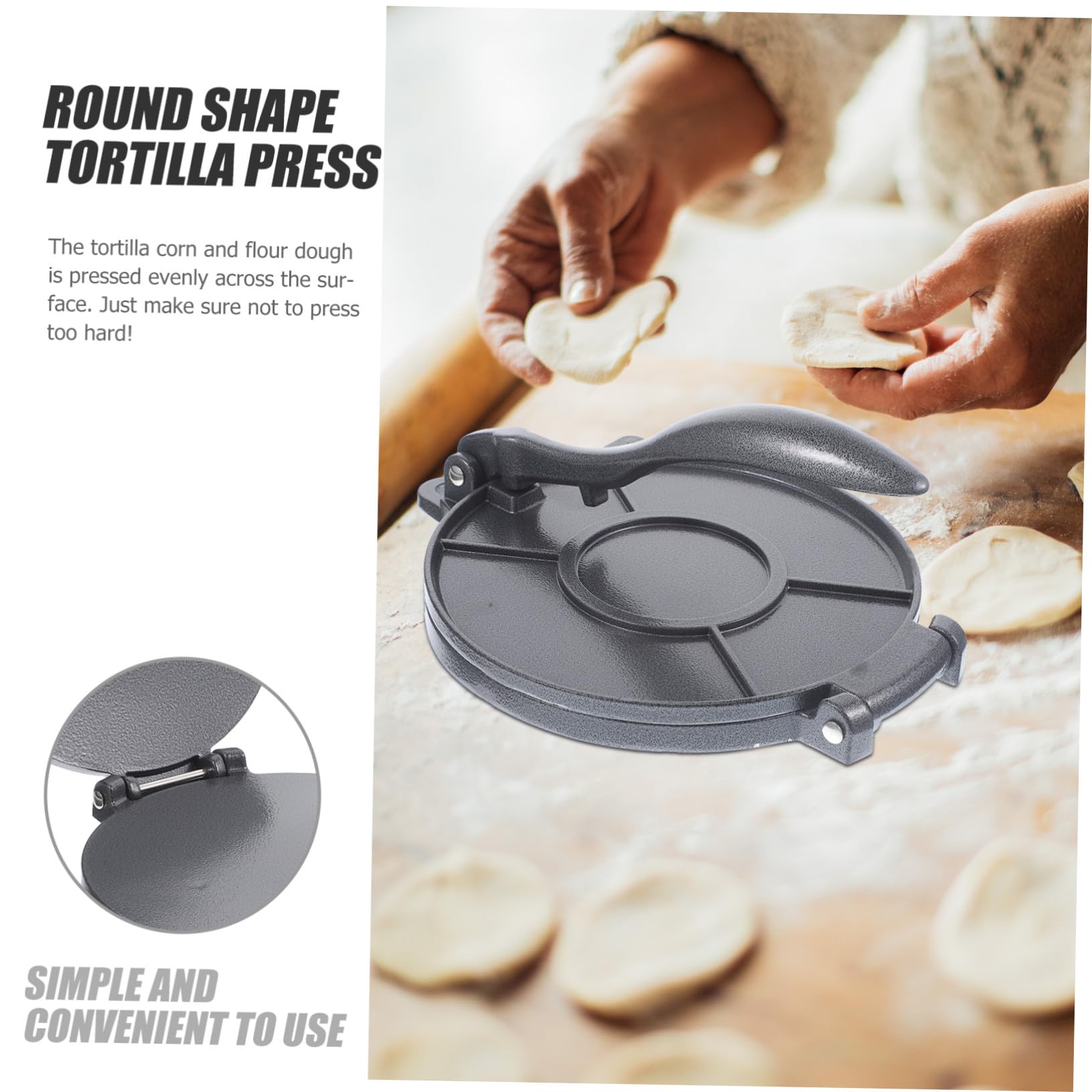 Prensa Manual Redonda de Aleación de Aluminio para Tortillas
