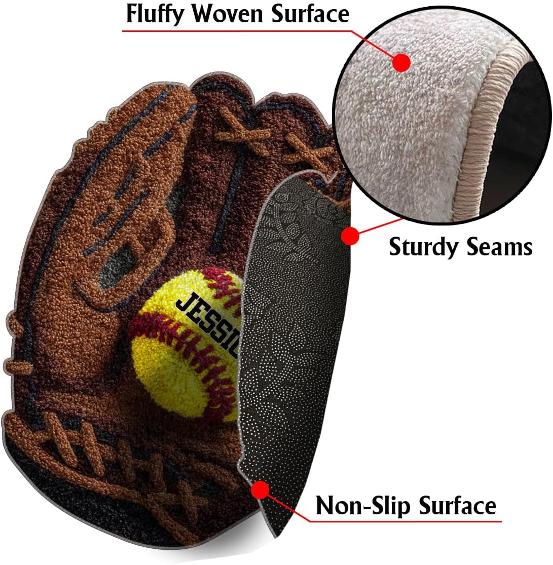 Softball Lover - Personalized Softball Non-Slip Tufted Rug, Indoor Floor Room Decor Carpet for Living Room, Dorms, Nursery Room, Multi Sizes