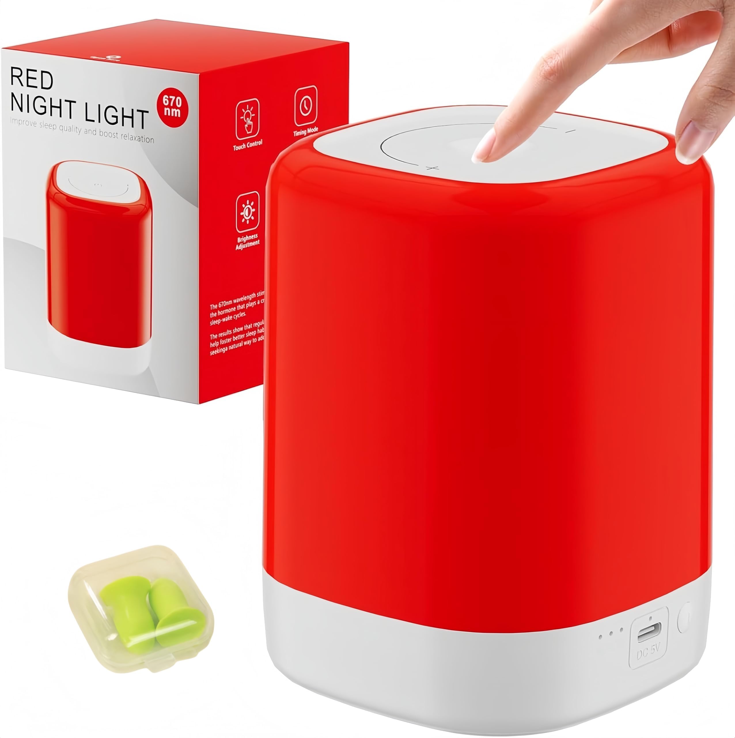 Red Light Therapy Sleep Aid Lamp: Alleviating Insomnia Concerns — 670nm Blue-Light-Free Night Light, Suitable for Adults and Children Promoting Deep Relaxation and Natural Sleep Cycles