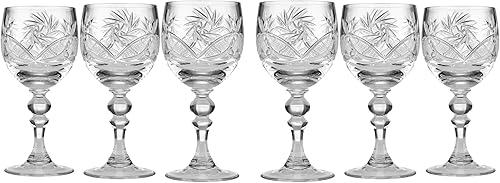 Miniatura 7 de WORLD GIFTS Elegant and Modern - Juego de 6 copas de vino hechas a mano con cristal ruso para fiestas, copa de vino de 8 onzas, juego de 6