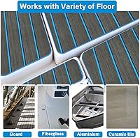 Vista 5 de Alfombra de espuma EVA para cubierta de 94 x 45/35/16 de teca sintética, antideslizante, autoadhesiva, tapete de espuma para lanchas de motor