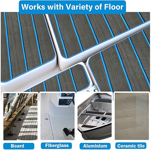 Miniatura 5 de Suelo de lancha de espuma EVA 94 x 453516 de teca sintética, alfombra marina, suelo de lancha, antideslizante, autoadhesiva, espuma para lanchas,