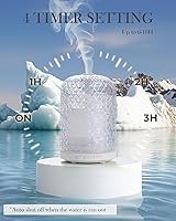 Vista 4 de Essential Oil Diffuser – 2.4MHz Ultrasonic Aromatherapy Diffuser, Health Night Light, Timer & Auto Shut-Off, BPA-Free, 120ml Glass Oil Diffuser for