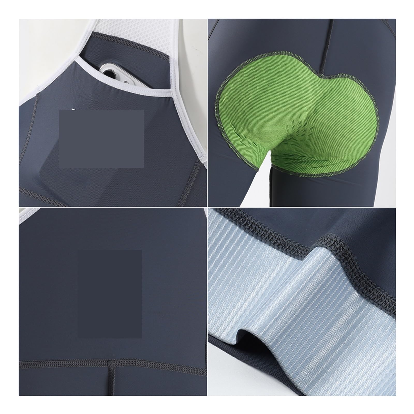 Salopette Ciclismo Pantaloncini con Bretelle da Ciclismo Uomo, Calzamaglia Bicicletta, Strada, Abbigliamento Bici, Distanze Estreme