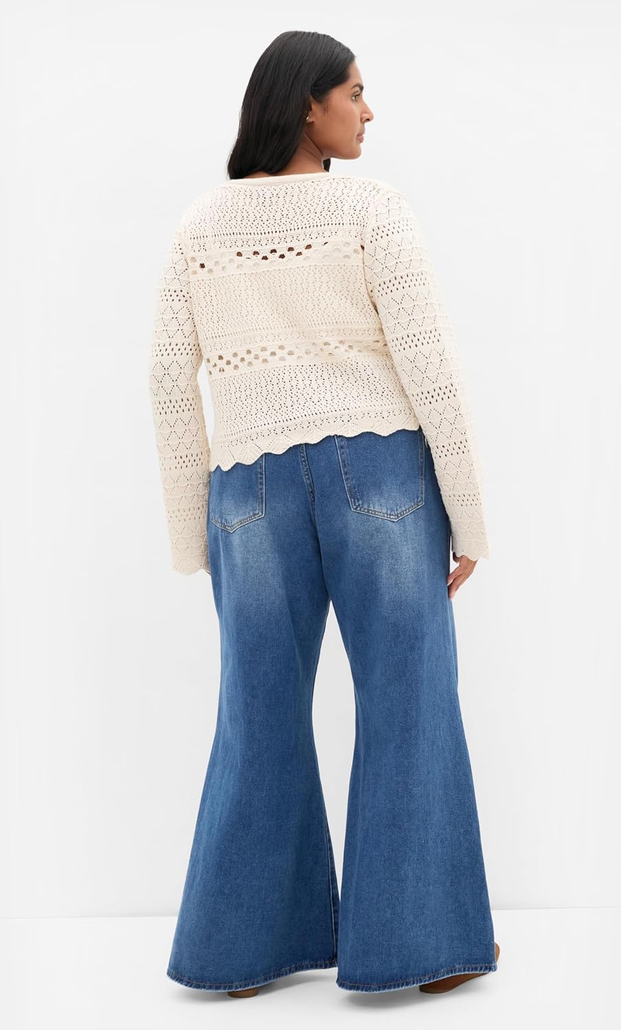 City Chic Plus Size Cardigan - Crochet Love Tie Front
