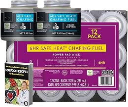 6-Hour Chafing Fuel Cans – 12-Pack Safe Heat Fuel, Long-Lasting Buffet Fuel for Chafing Dishes, Buffets, Catering & Events
