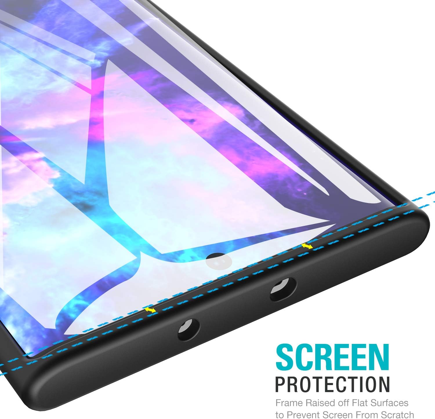 TOZO for Samsung Galaxy Note 10 Plus Case PC + TPU Clear Hard Back Panel Hybrid PC+TPU Protect Cover Shock Absorption Back Bumper for Samsung Galaxy Note 10+ 5G (Matte Black)