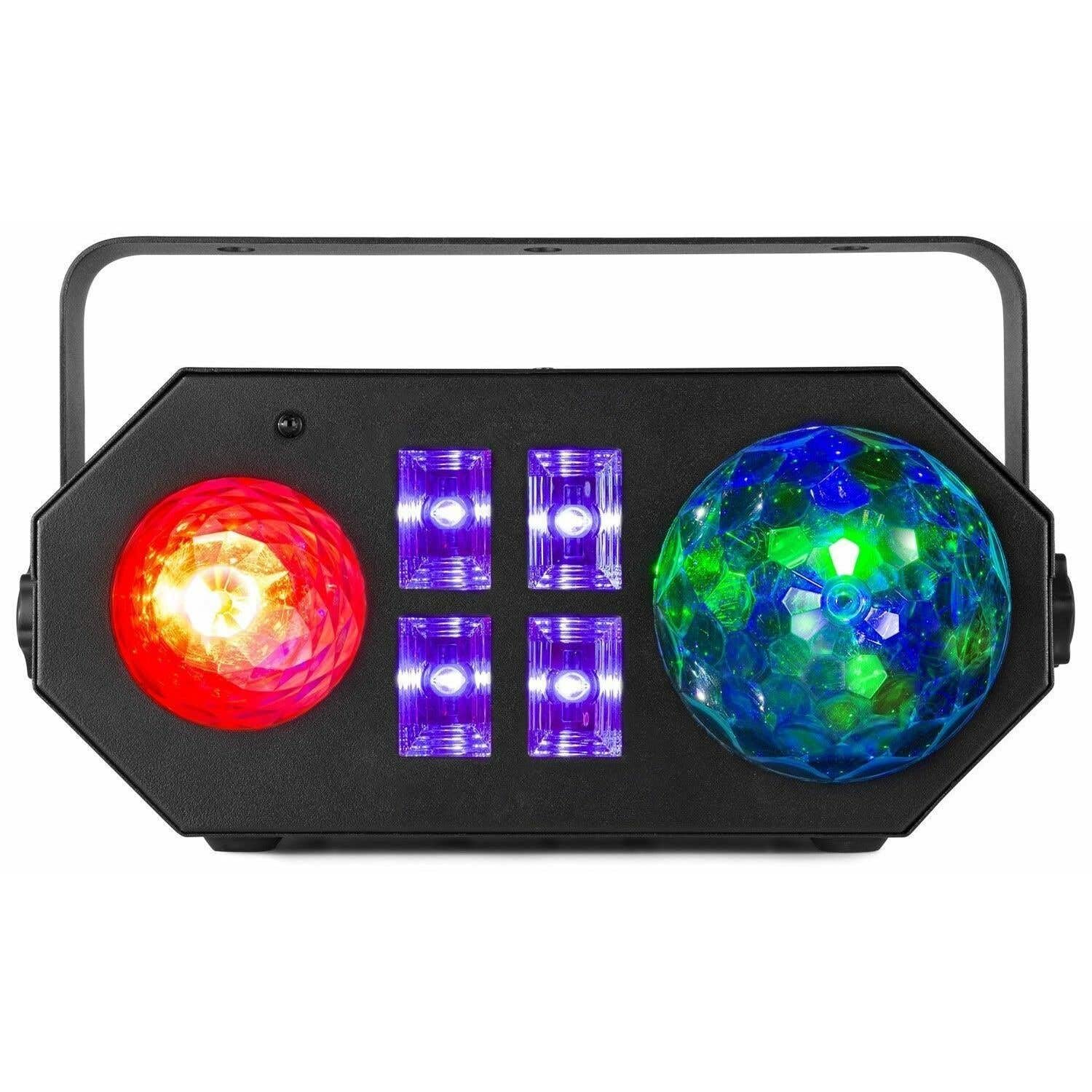 BeamZ LEDWAVE Discolicht Partylicht 5-in-1 LED DJ-Lichteffekt Musikgesteuert mit Fernbedienung, UV Schwarzlicht und Strobo, Jelly Ball, Water Wave, Lichtorgel, DJ Licht Komplett, Partybeleuchtung