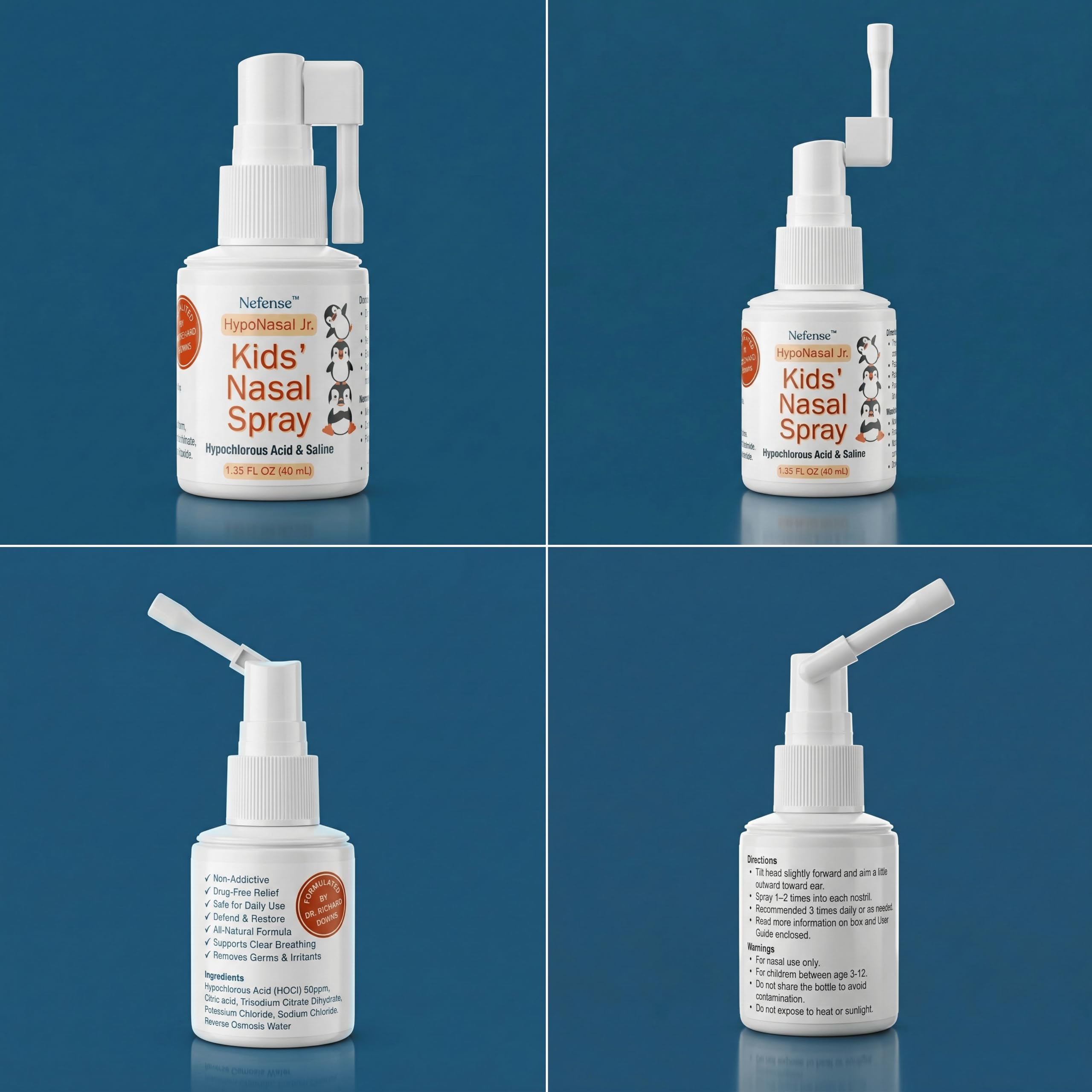 Kids Nasal Spray - HypoNasal Junior, Doctor Approved Hypochlorous Acid Antimicrobial Spray Cleanses Irritants Causing Childhood Congestion Inflammation Allergies and Irritation, Opens Airways — Amazon image 3