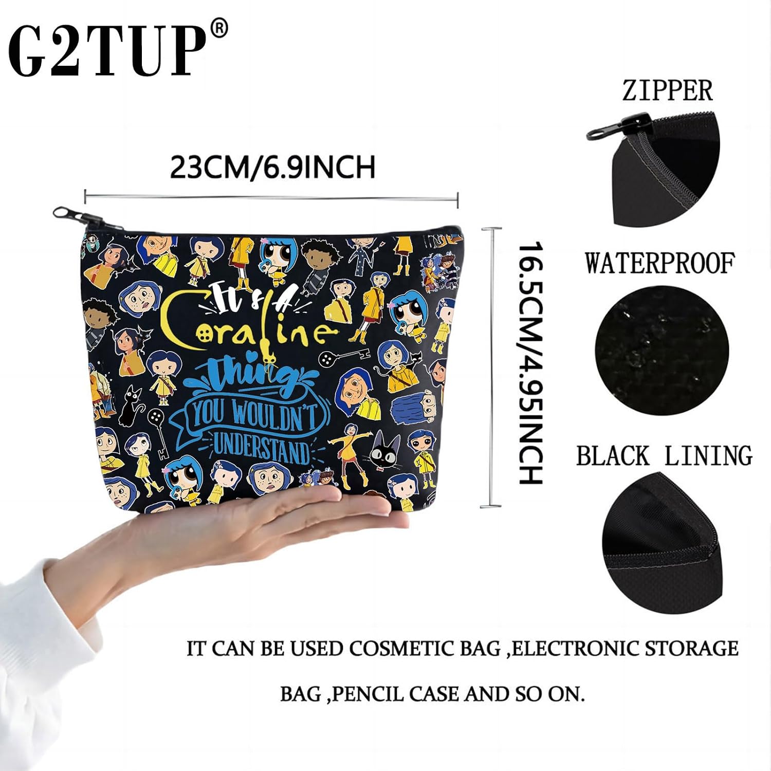 G2TUP Zombie Inspired Gifts Burton Fan Travel Cosmetic Bag Horror Movie Cartoon Cosplay Gift Other Mother Organizer (It's Cora Thing New)
