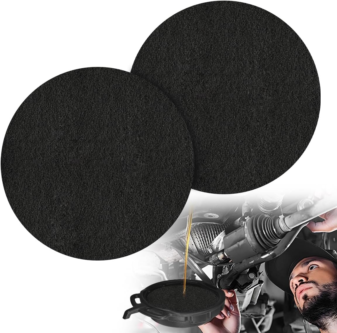 2 PCS Oil Drain Splash Pad, 18" Round Oil Change Mat Heat-Resistant No Splatter Pad, Anti Splash Drip Collector Pan for Car Changing Oil & Transmission Drain Pan, Car Accessories