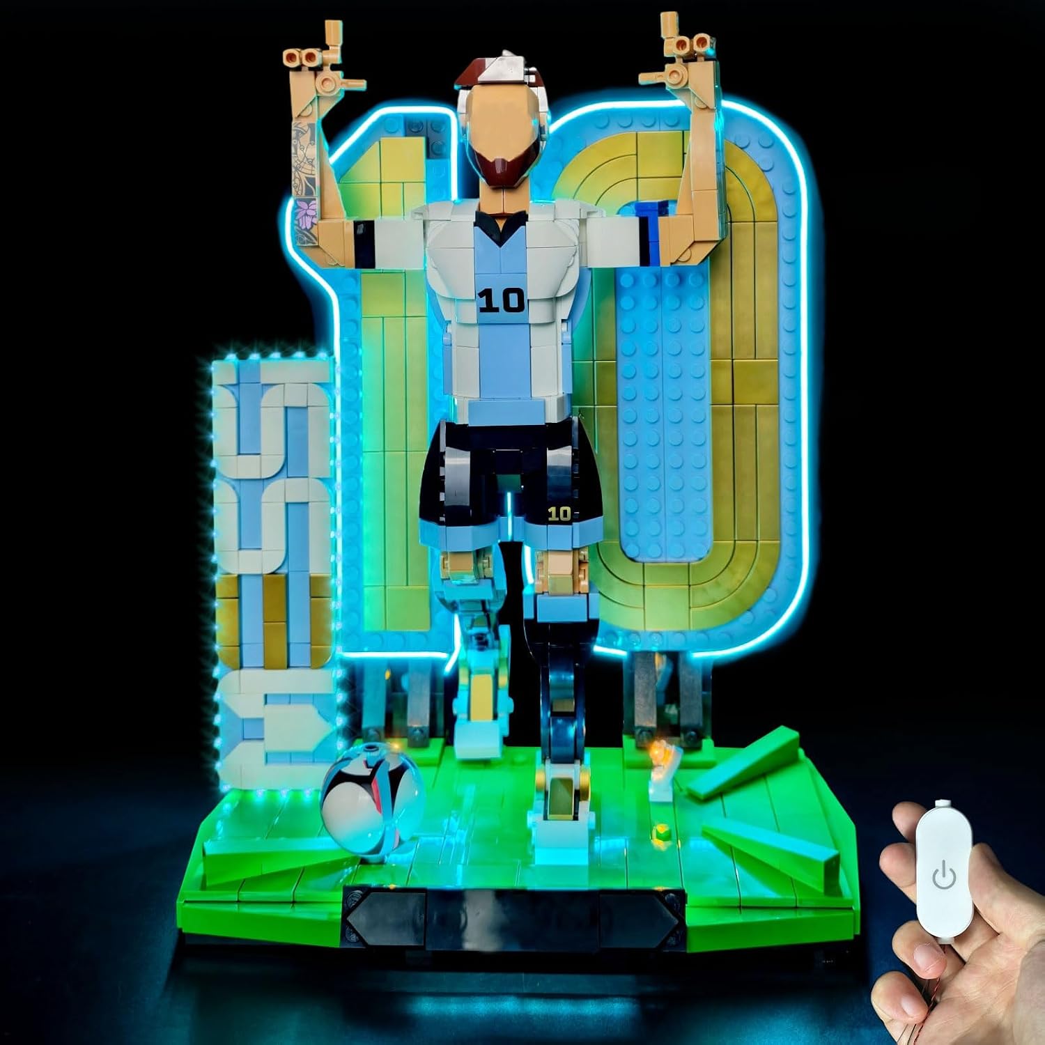 LED Light Kit Compatible with Lego 43015 Lionel Messi - Soccer Legend | Custom LED Lighting Accessories for Building Model Display, Lights Only, Model Not Included, Standard Version