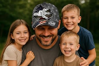 Personalized Dad Cap with Kids Names, Custom Dad Hats for Men, Personalized Fathers Day Hat Gifts for Grandpa, Daddy