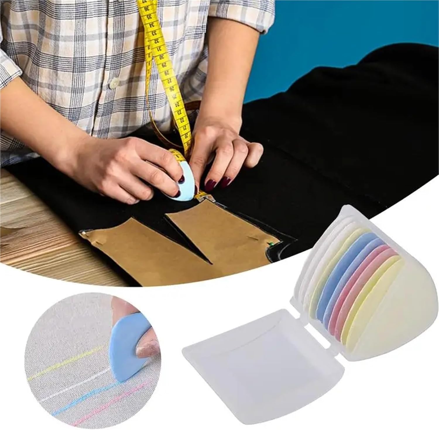 10 Boxes Tailors Chalk Fabric Marker Set : Erasable Tools for DIY Clothing, Patchwork & Sewing Needlework(30Pcs)