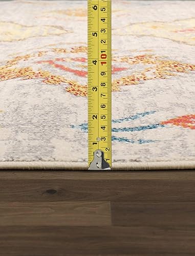 Miniatura 6 de Pasargad Home Alfombra turca Aldora Design de telar mecánico beigemulticolor, 4 pies 0 pulgadas x 6 pies 0 pulgadas