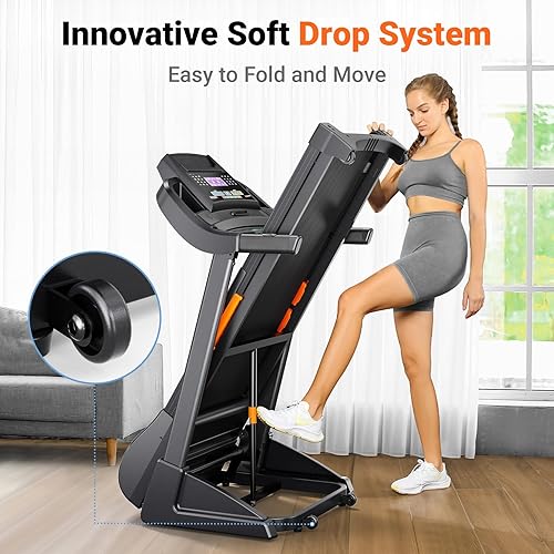 Miniatura 5 de THERUN Incline Treadmill, Treadmill for Running and Walking, 300 lbs Weight Capacity Folding Treadmill with 0-15% Auto Incline, Wide Belt, 3.5HP,