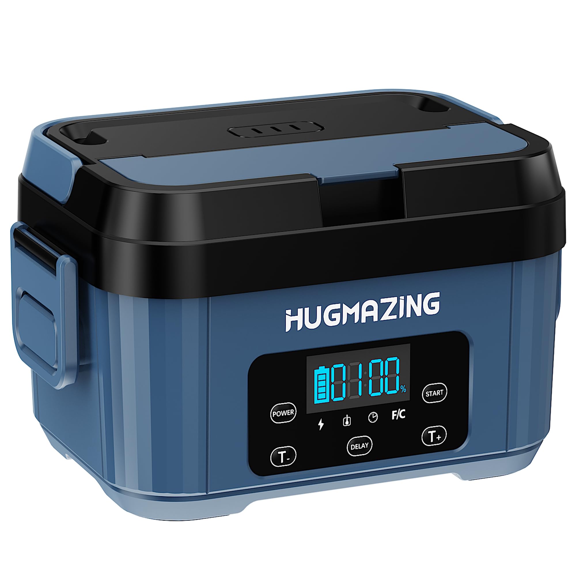 Hugmazing Cordless Electric Lunch Box for Adults, Men & Women – Rechargeable Self-Heating Food Warmer with 1100ML SS Container, Battery-Powered Heated Lunch Box, Perfect for Work and Travel Use