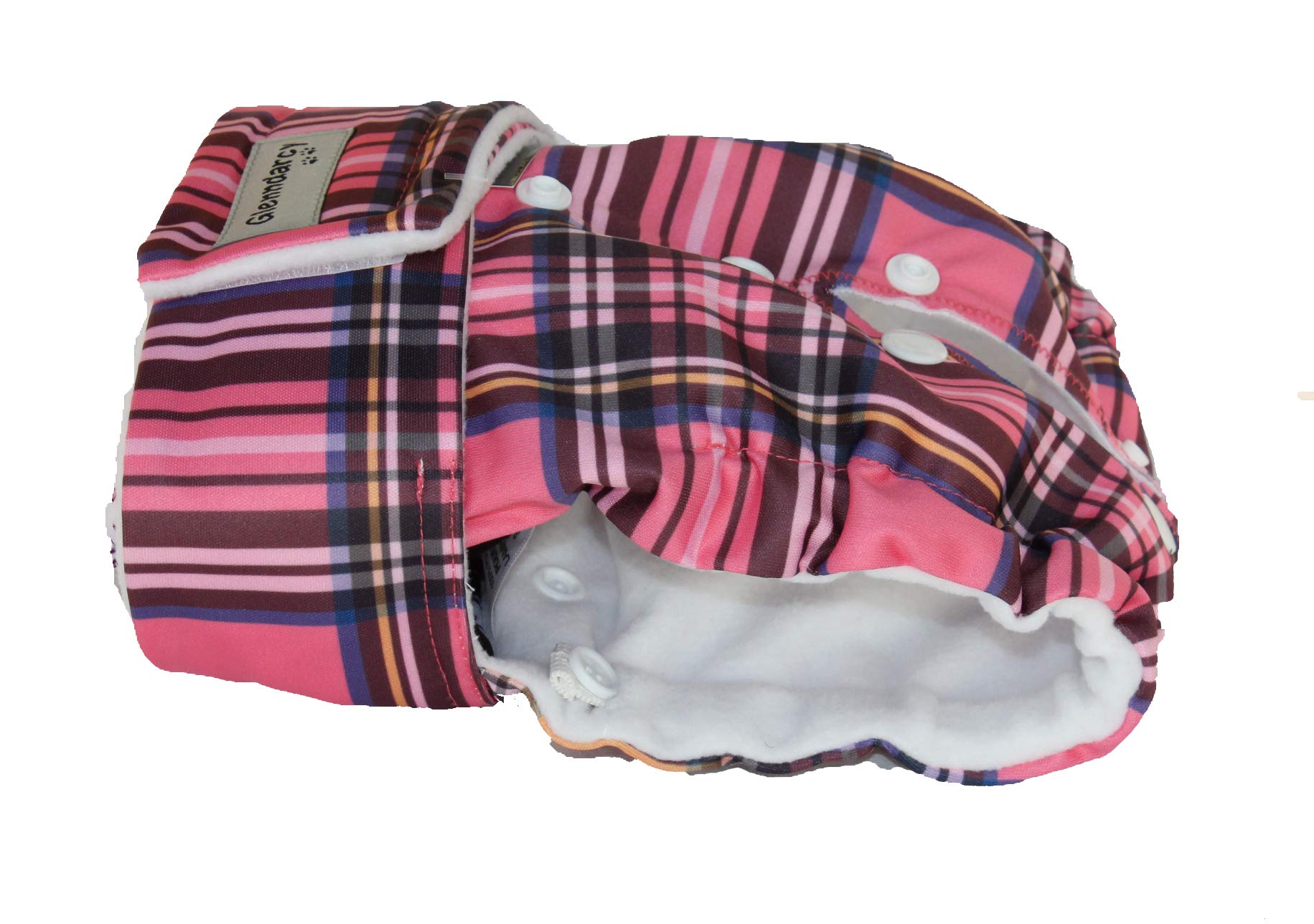 Glenndarcy Female Dog Nappy - Adjustable Flexipants - (Size Small to Medium - Pants only, Pink Plaid) — image 1