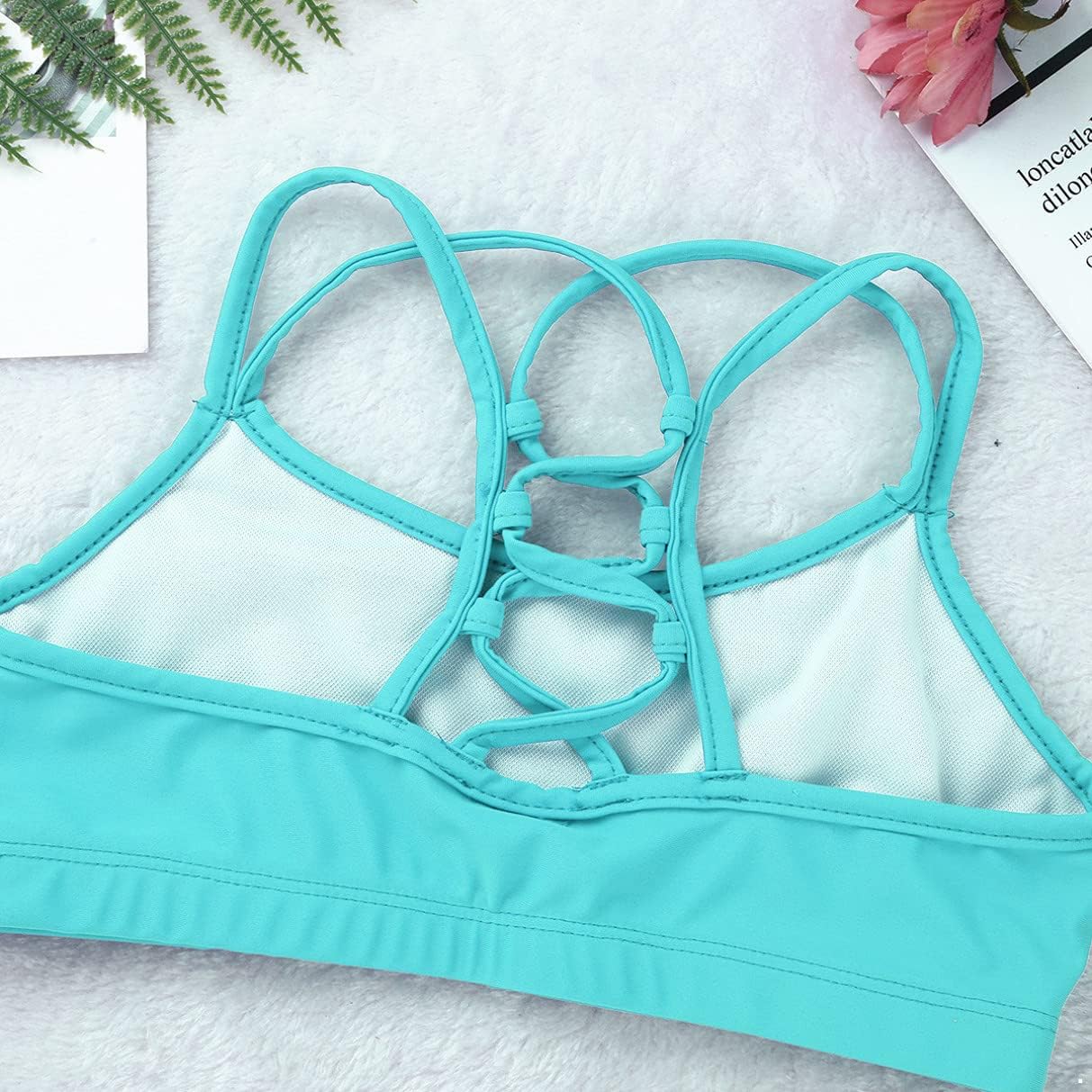 Kids Teen Girls Sports Training Bras Gymnastics Running Tank Tops Athletic Crop Tops Dancewear Activewear