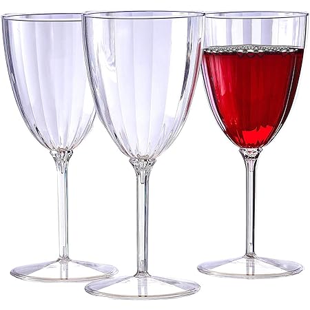 Amazon.com | [8 Pack - 7 oz] Disposable Plastic Wine Glasses Clear ...