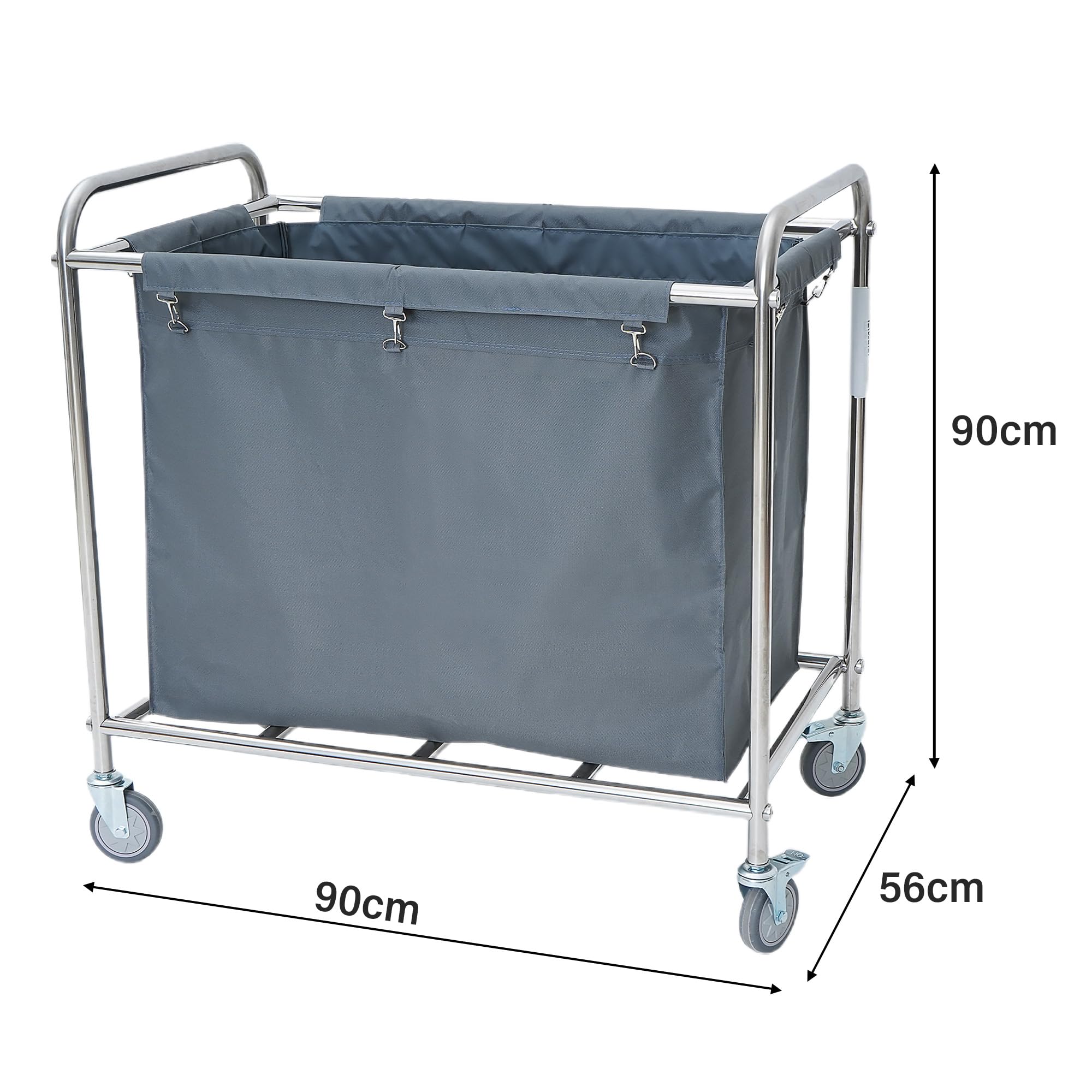 Amazon｜tonchean 業務用ランドリーワゴン 350L ステンレス製 収納袋