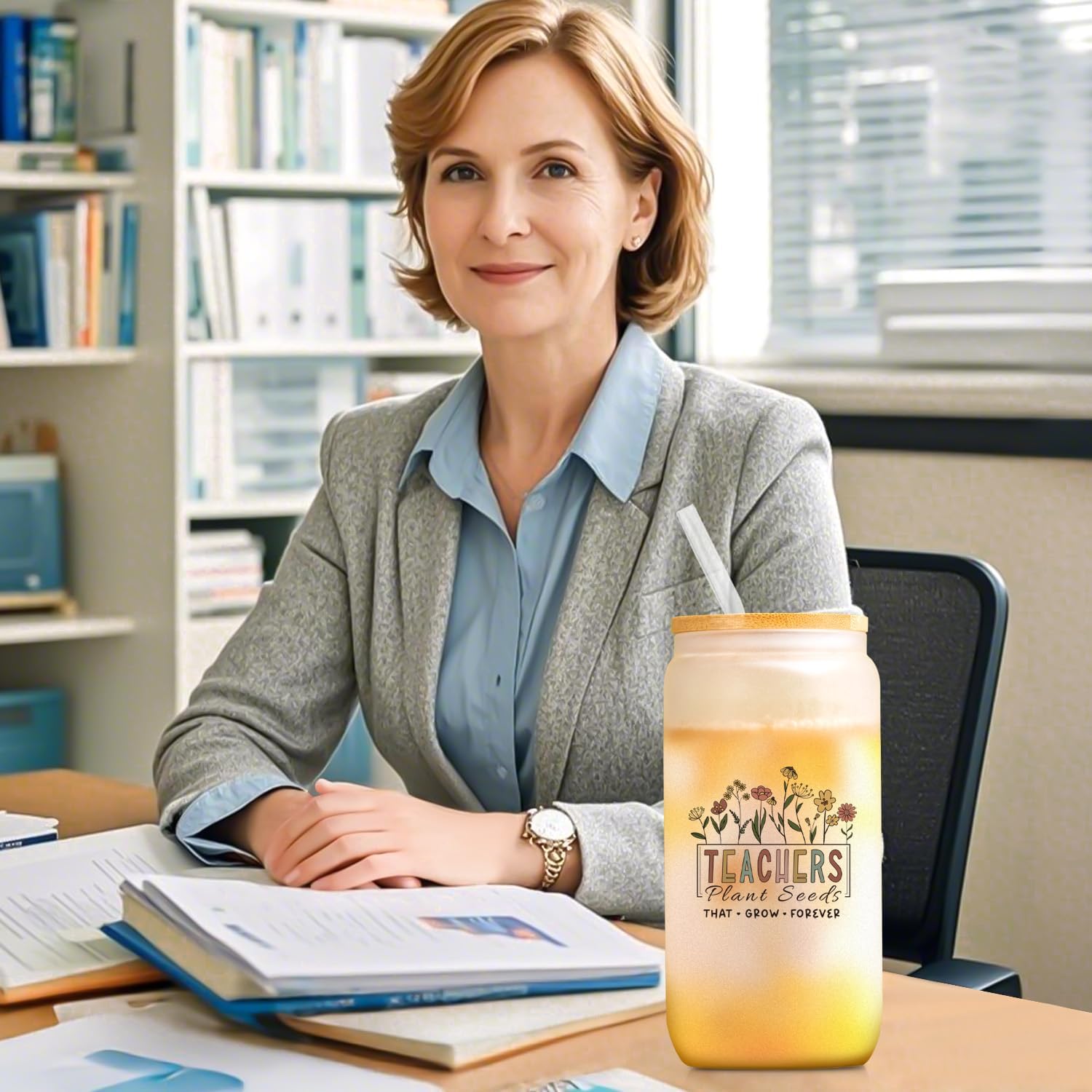 Teacher Appreciation Gifts - Back To School, Birthday Retirement Gift, Inspirational Gift For Women, Thank You Encouragement Gifts For Teachers Women Friends Coworkers - 16 oz Frosted Can Glass - Image 5