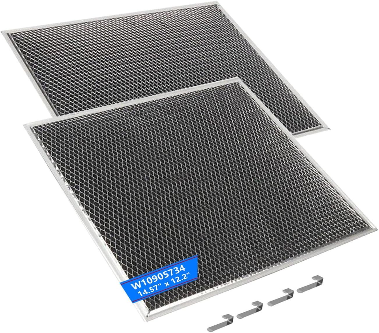 W10905734 Range Hood Filter Replacement Parts for whirlpool Range Hood Charcoal filter Charcoal vent filter Replaces AP6050126 4533728 PS12070219 Cooking Product Filters 2 pack