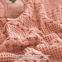 Vista 187 de PHF Fundas de almohada 100% algodón con tejido de gofre de 24 x 24 pulgadas, paquete de 2 fundas cuadradas para decoración elegante del hogar, sin