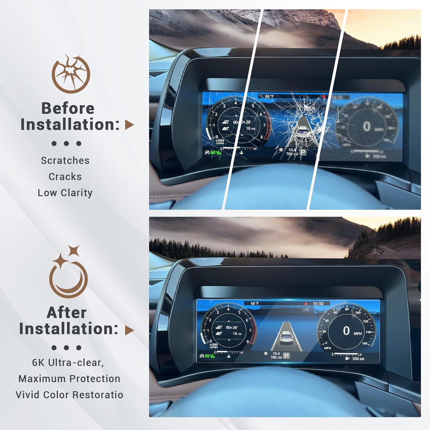 YEE PIN (2Pack New 2026 Subaru Outback Screen Protector Glass for 2026 Subaru Outback (Premium/Limited/Touring/Limited XT/Touring XT) 12.3" & 12.1" Screen Saver for 2026 Subaru Outback Accessories