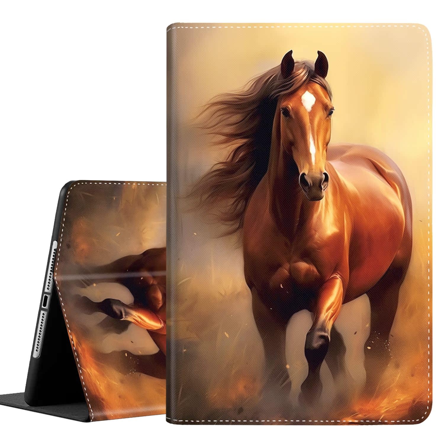 Case for iPad 11 inch (A16) 2025, for 10th Generation 10.9'' 2022, Durable Shockproof Protective Cover for iPad 11th/10 th Gen ，Brown Colored Horse