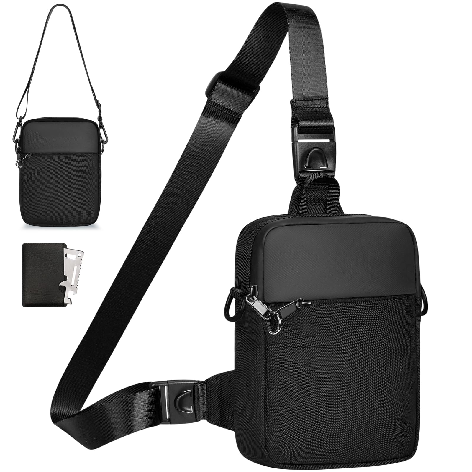 Eshow Sac À Bandoulière Avec Serrure À Glissière Et Poche Rfid, Sac Antivol Pour Hommes Et Femmes, Sac Étanche Pour Le Travail, Les Voyages, La Randonnée Et L'usage Quotidien