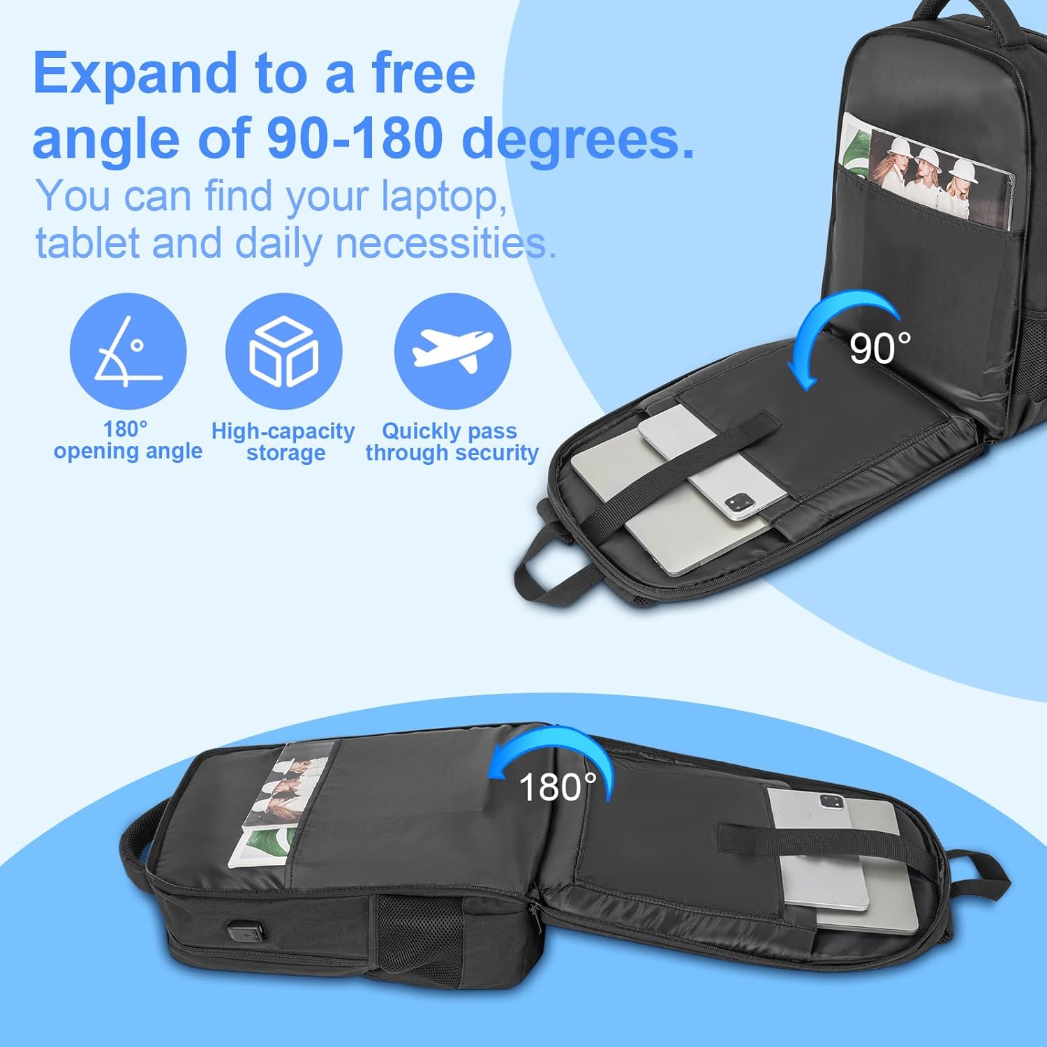 ANILD Lunch Backpack, 17 Inch Laptop Backpack with Insulated Cooler Compartment for Men Women, Travel Work Computer Backpack - Image 7