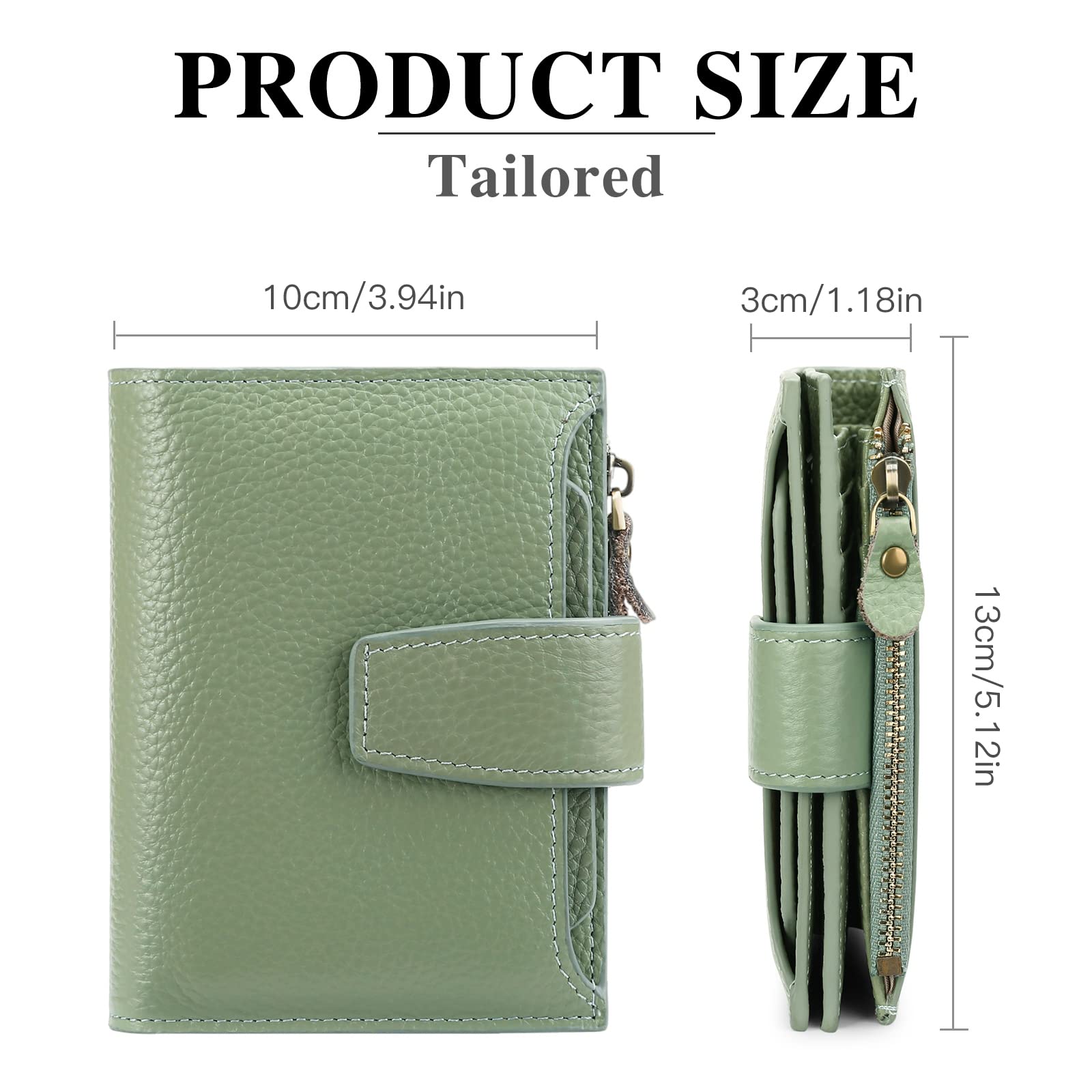 SENDEFN Portafoglio Donna in Pelle Vera Piccolo Portamonete Cute con Cerniera 14 Carte Portafoglio Donna Pelle con Tanti Scomparti